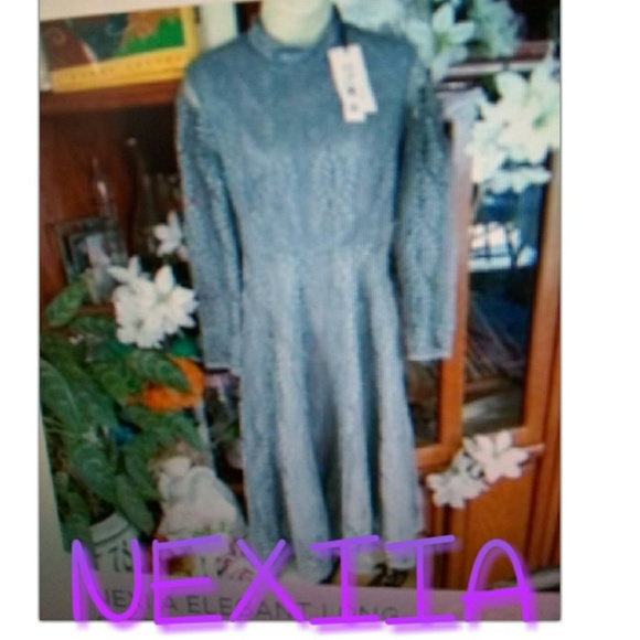 NEXIIA ELEGANT LONG SLEEVE PIERCED MIDI DRESS - Picture 5 of 5